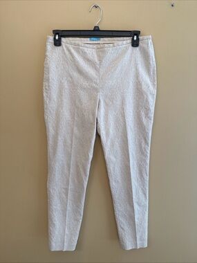 J. McLaughlin Cream Paisley Slim Peg Pants